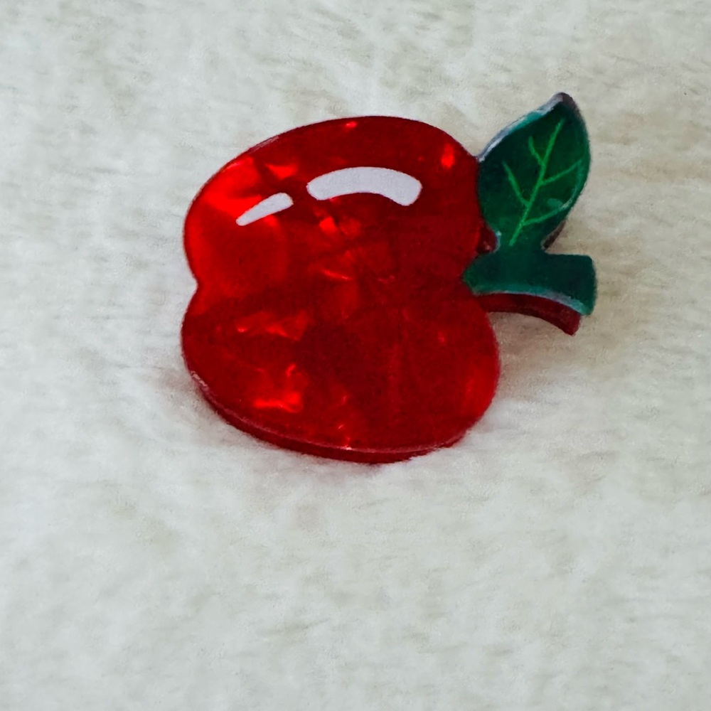 Red Apple Hair Claw Clip